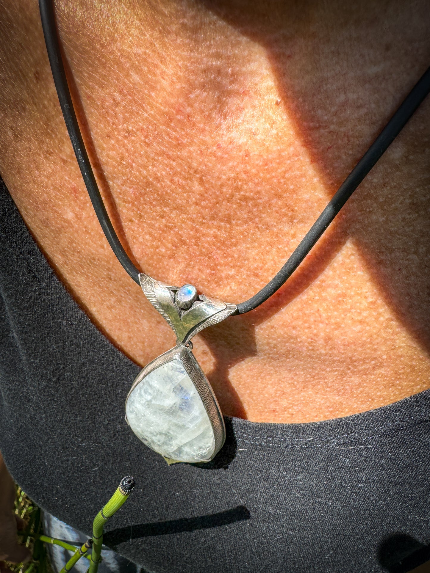 Moonstone Lotus pendant