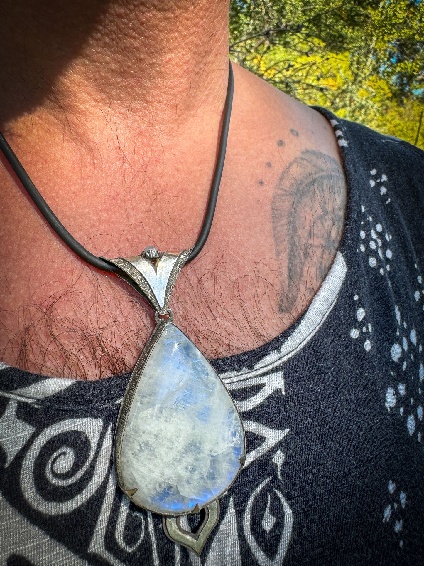 Moonstone Lotus pendant