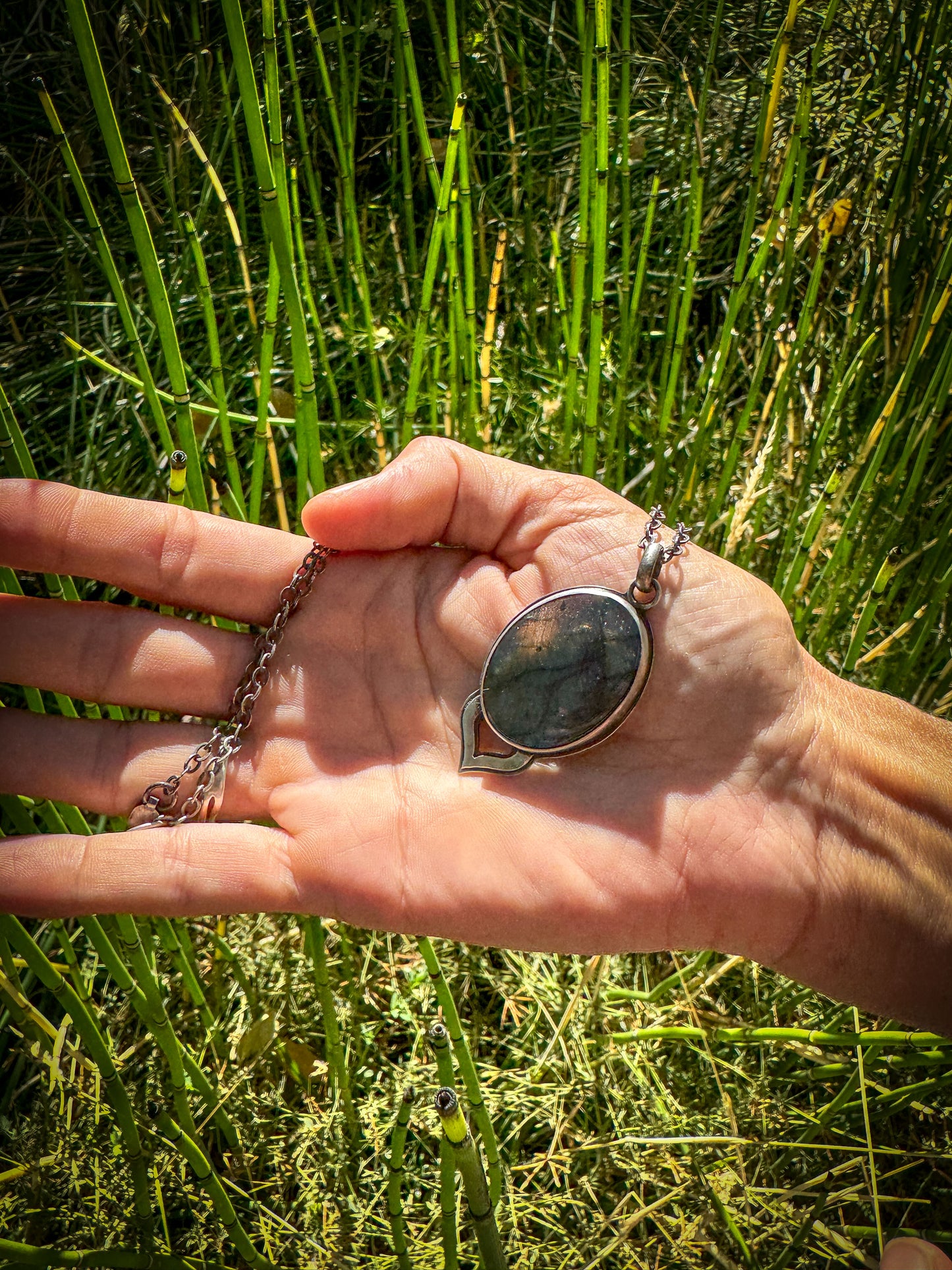 Labradorite Lotus pendant