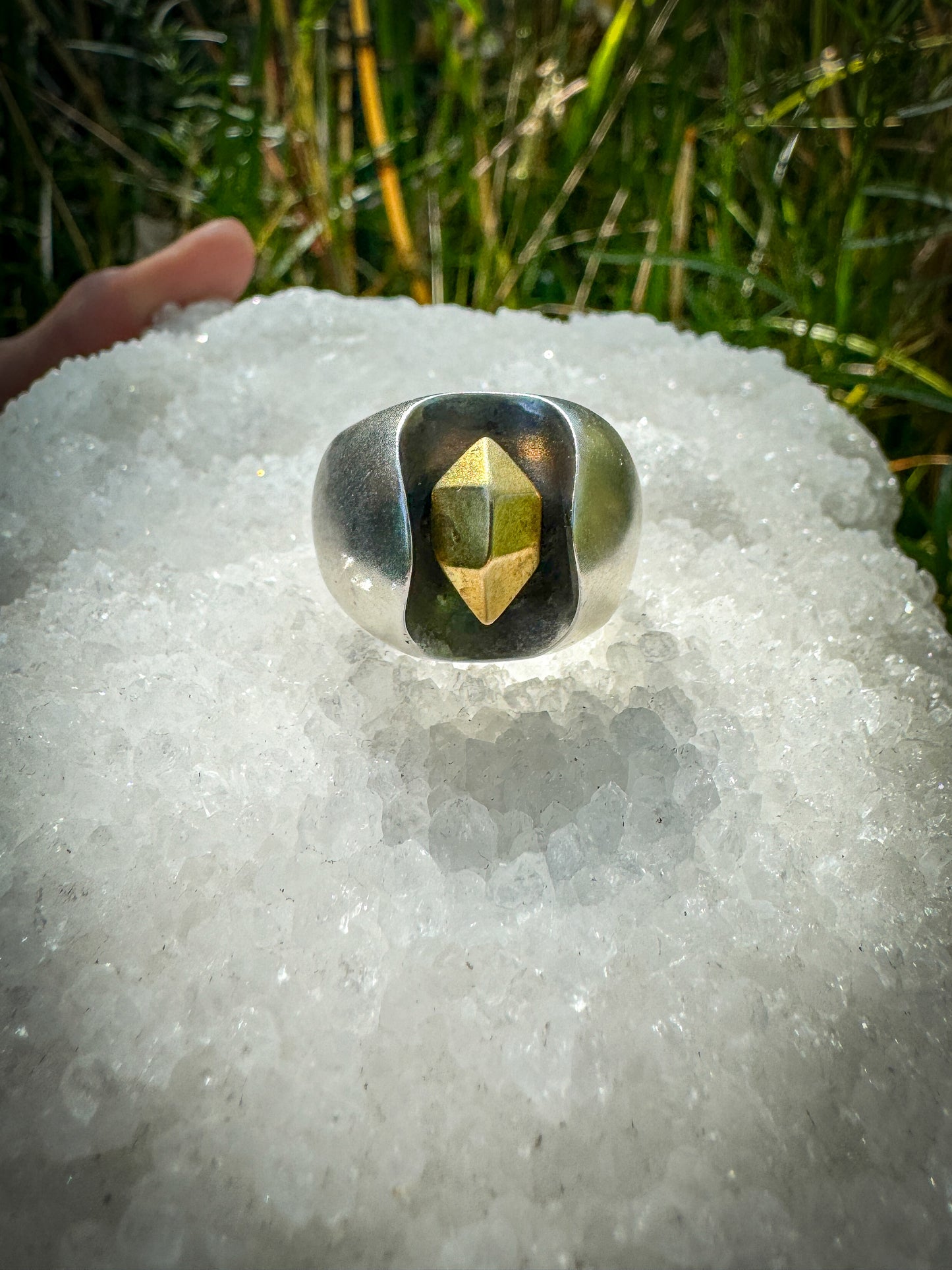 Objet crystal ring, size 9