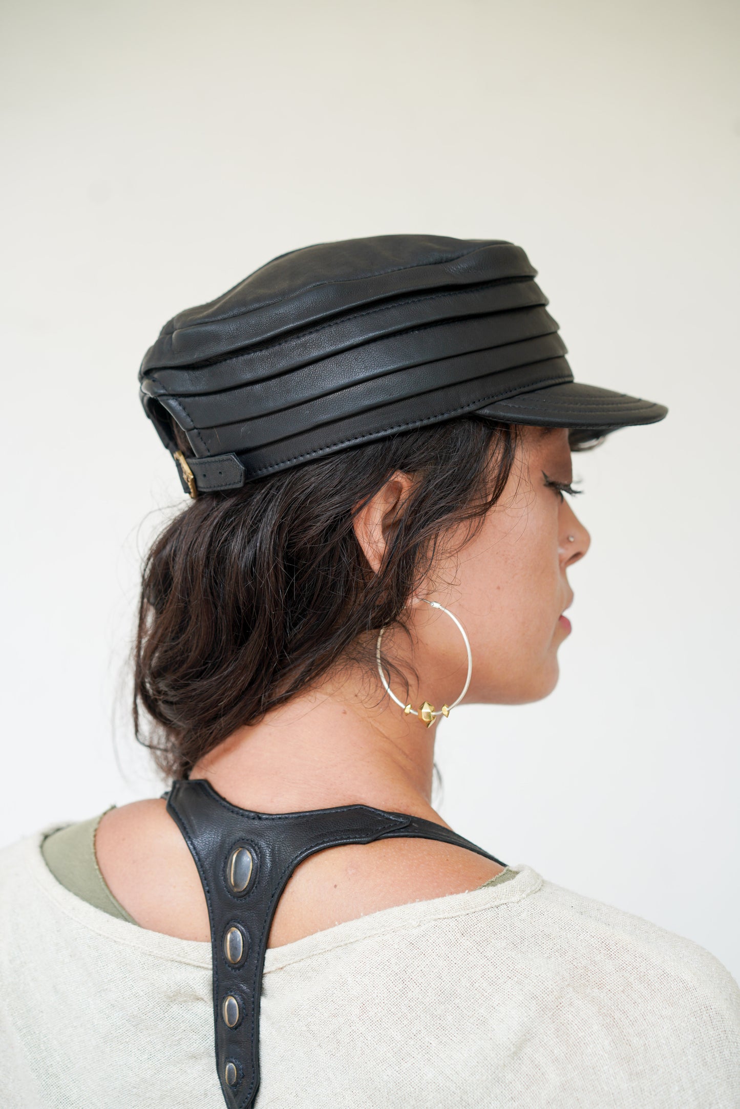 Folded Leather hat