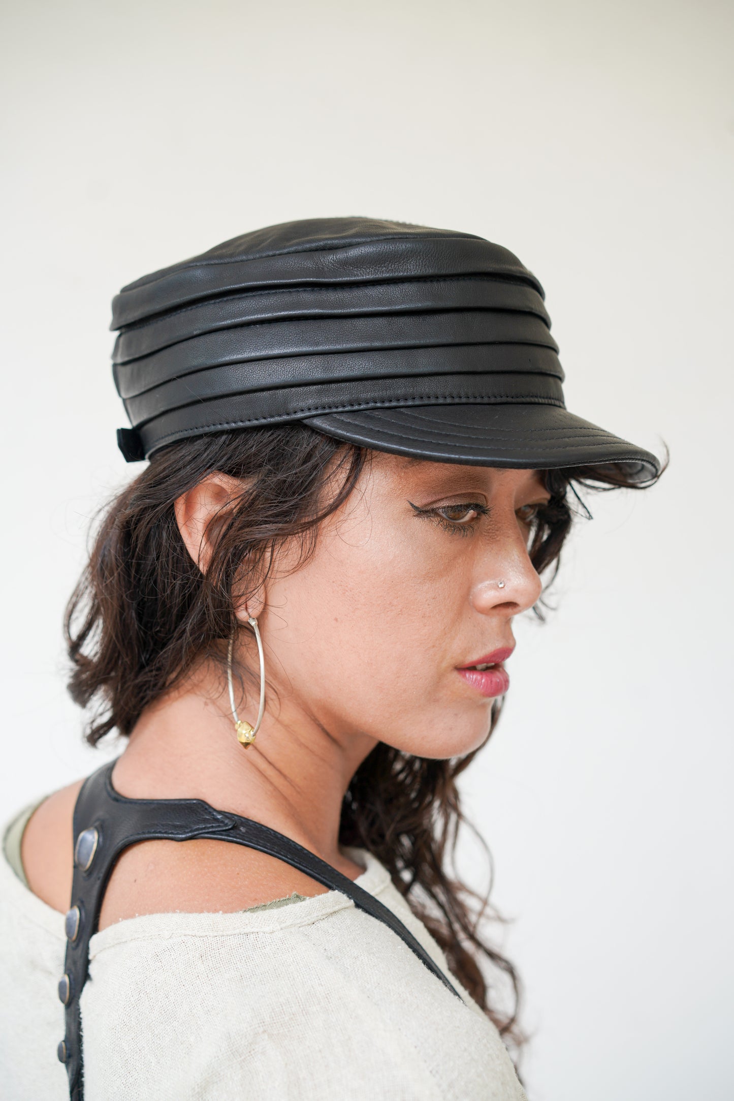 Folded Leather hat