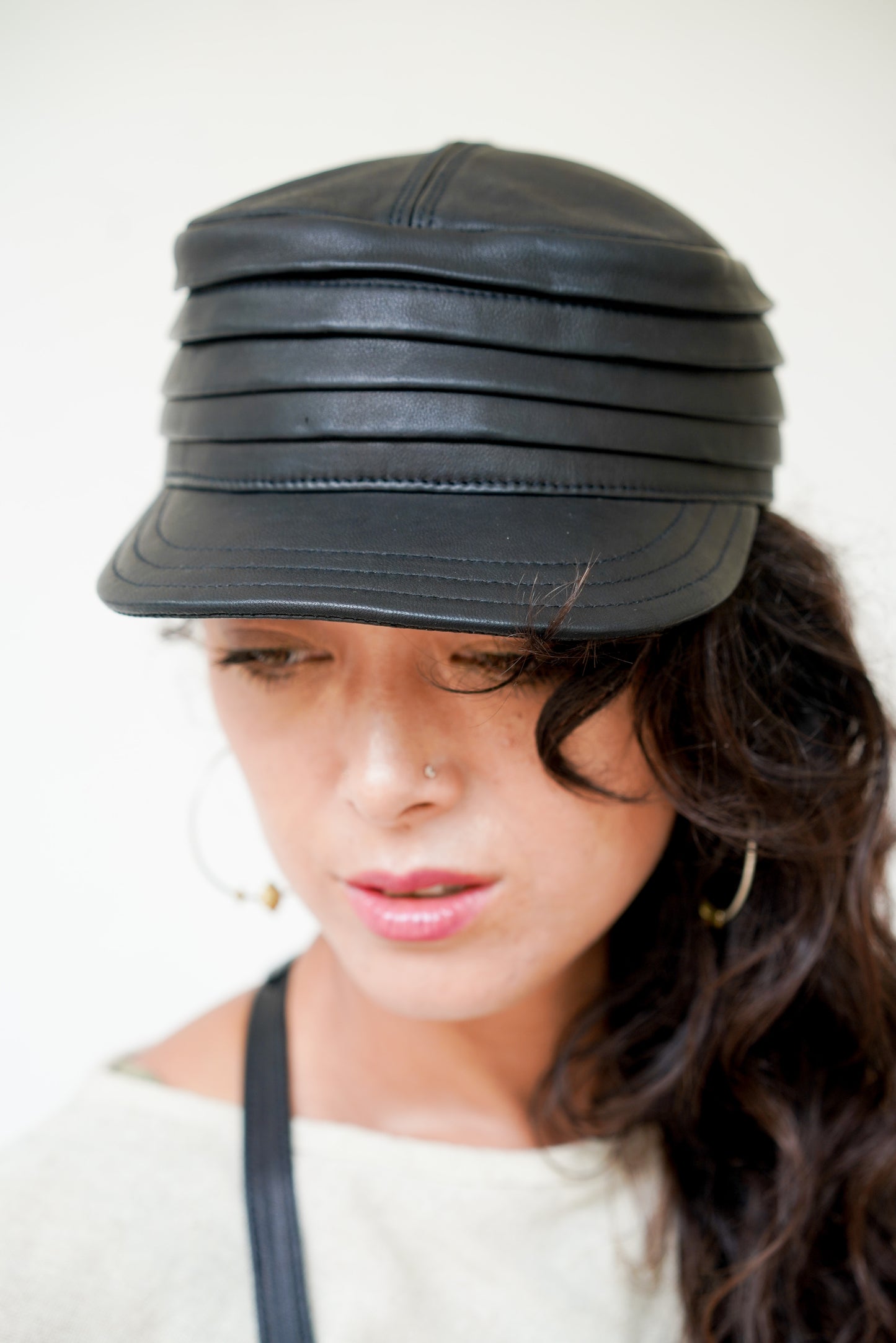 Folded Leather hat